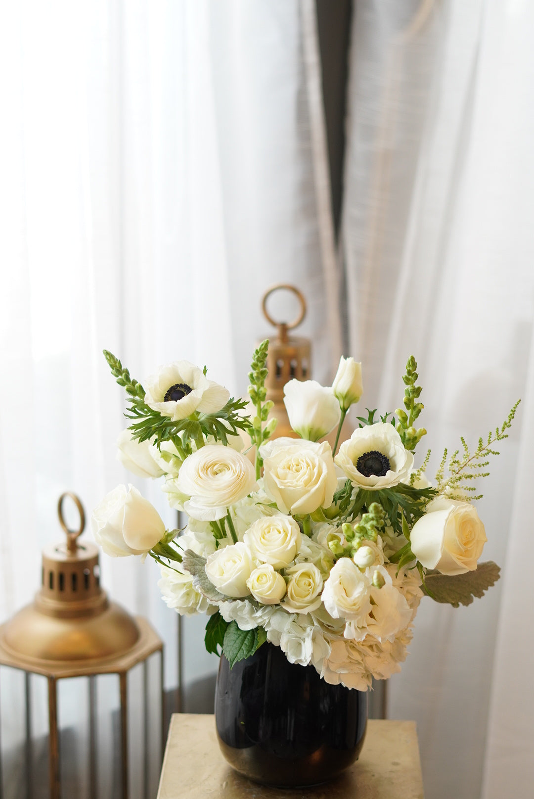 Black & White Sympathy Flowers