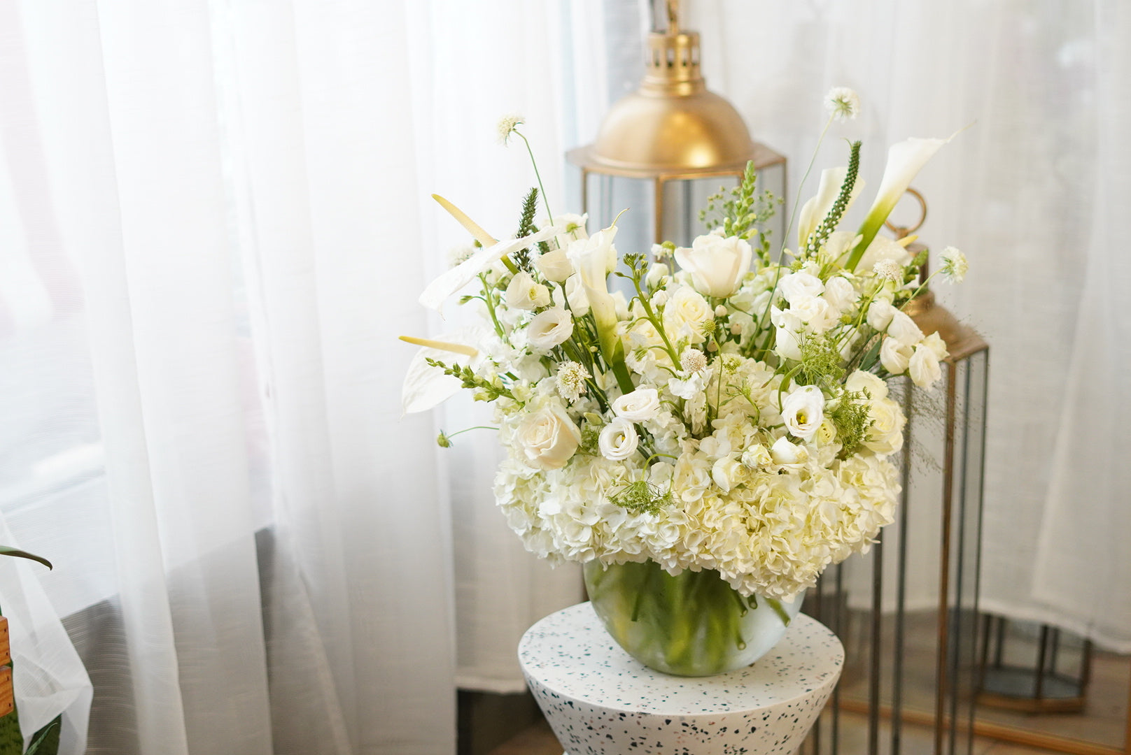White Memories Sympathy Flowers in Vase