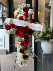 Cross Standing Funeral Wreath