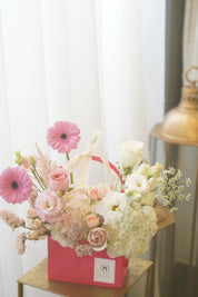 Pink Whisper Floral Basket