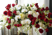 White & Red Casket Funeral Spray
