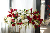 White & Red Casket Funeral Spray