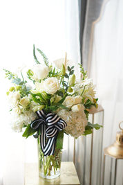 White Sympathy Flowers Vase arrangement