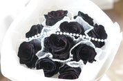 Midnight Pearl Rose Bouquet (With 10 Black roses)