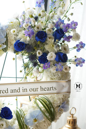 Funeral & Condolences Blue Flowers Wreath