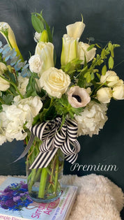 White Sympathy Flowers Vase arrangement