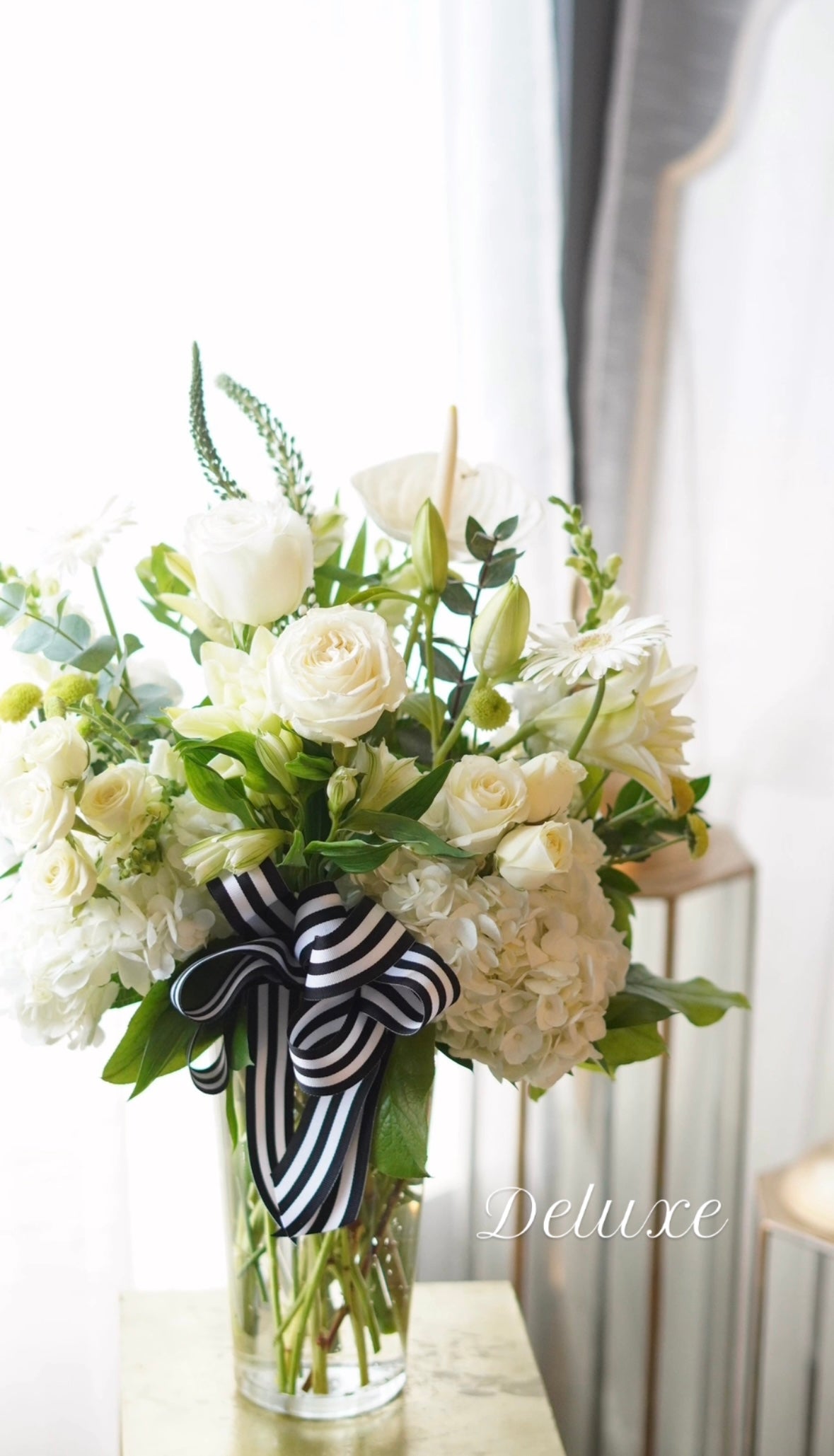 White Sympathy Flowers Vase arrangement