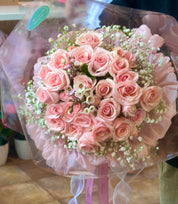 MOTHER'S DAY  - Princess Bouquet. - 10 Stems Pink Roses