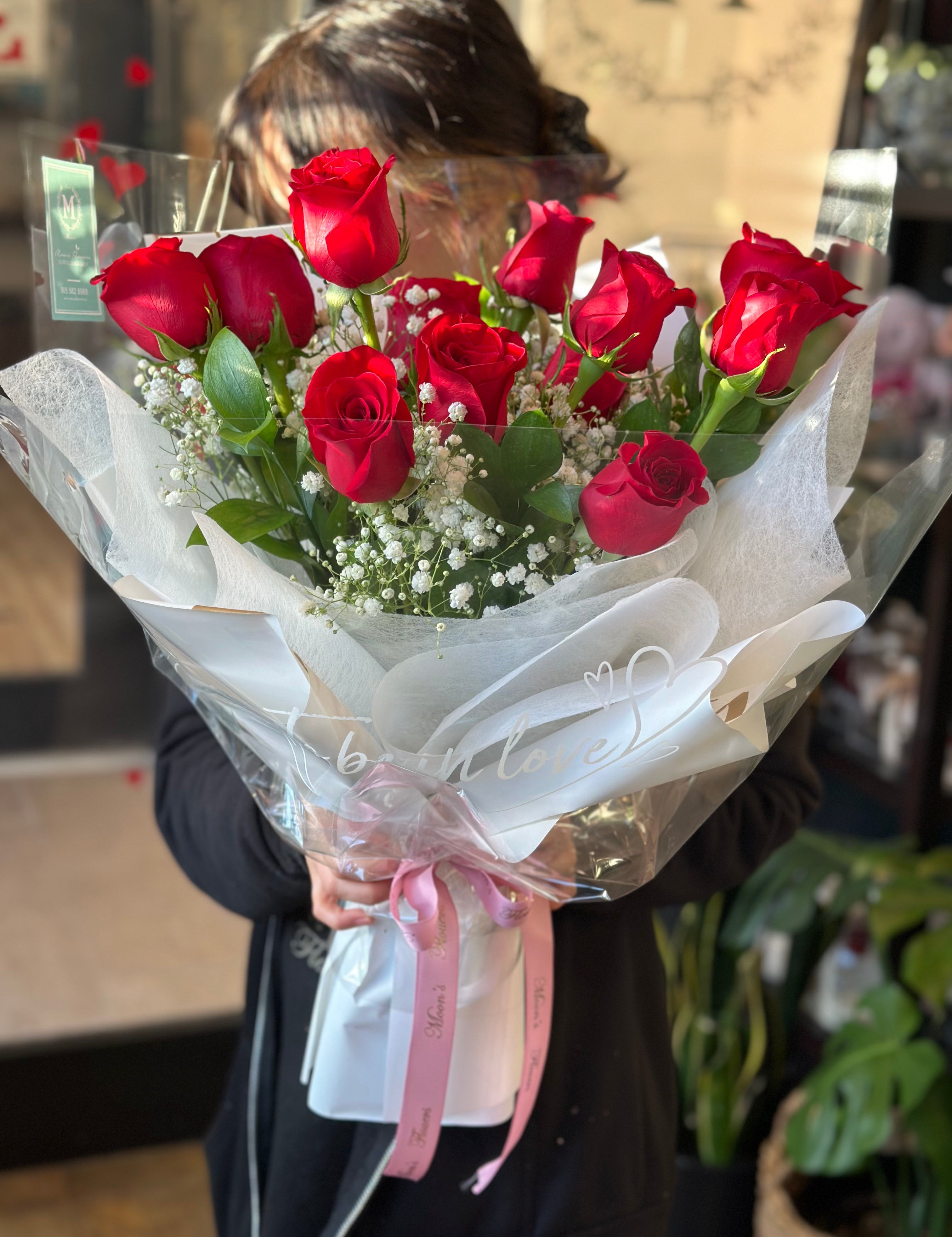 MOTHER'S DAY - Red Roses Bouquet(12-50Roses)