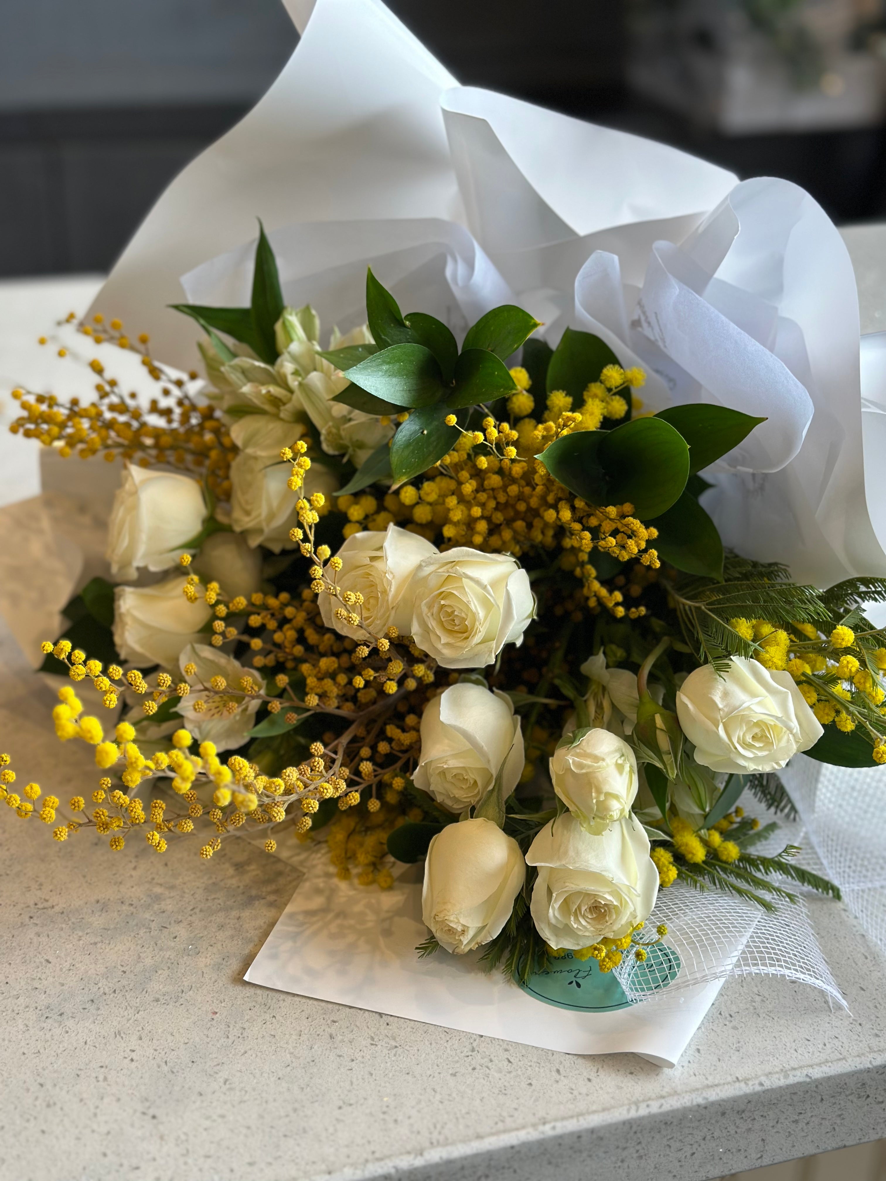 Yellow Mimosa Mixed Bouquet