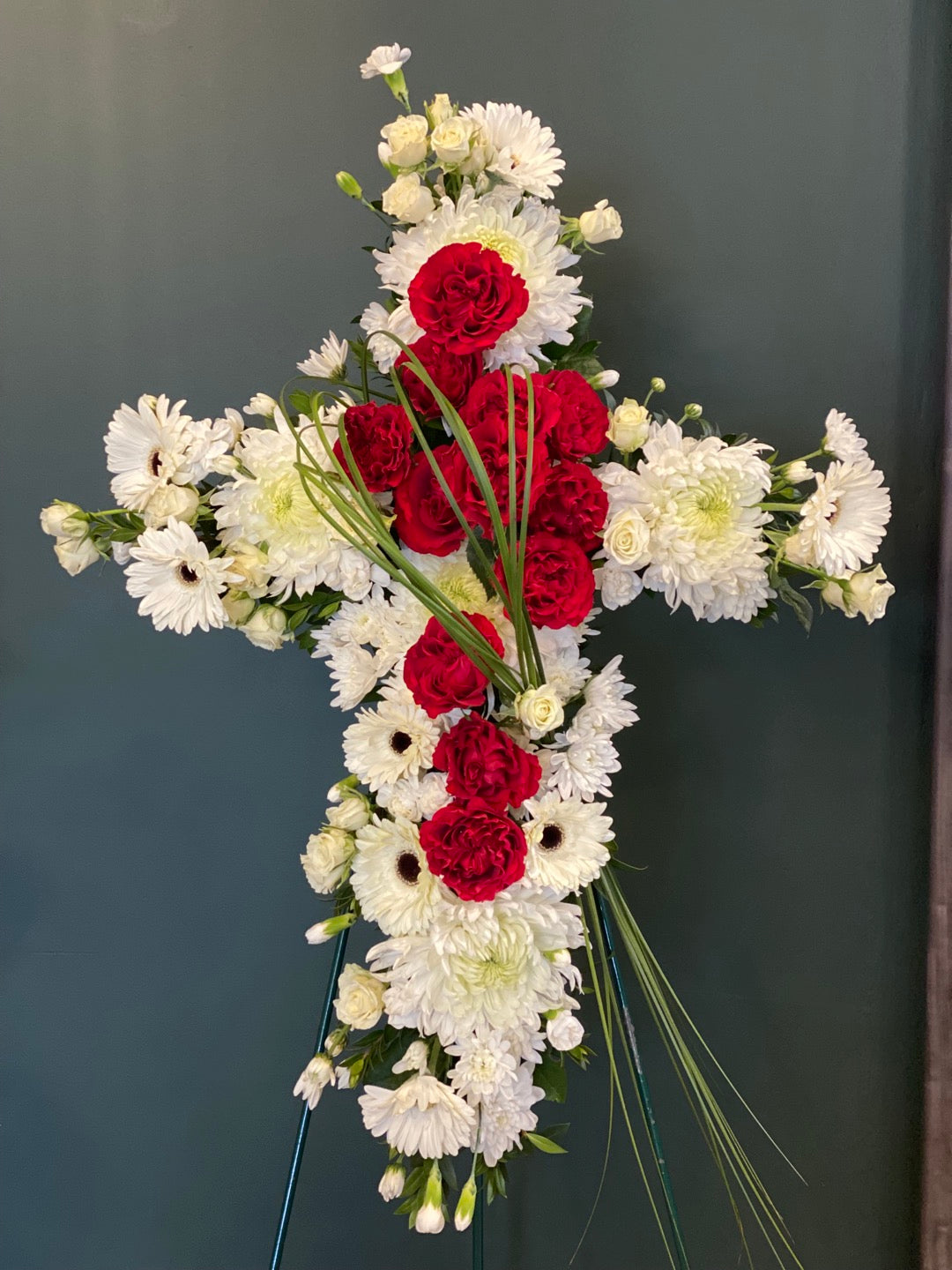 Cross Standing Funeral Wreath