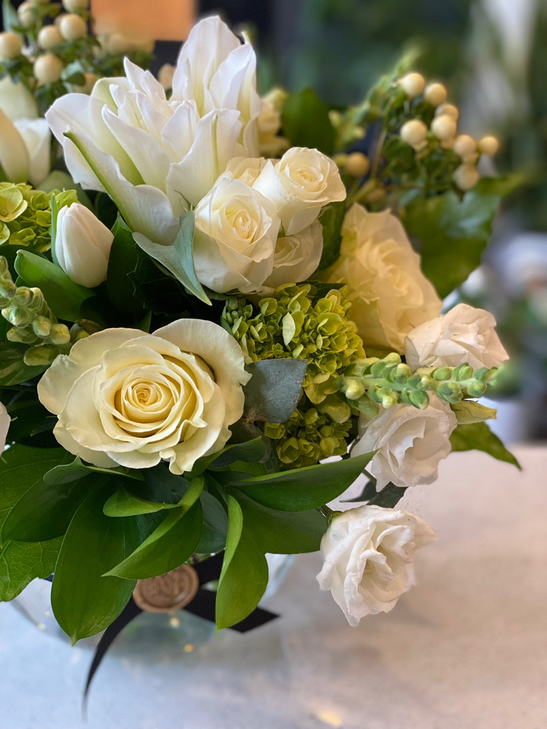 Mix White Flowers With Greenery In A Vase