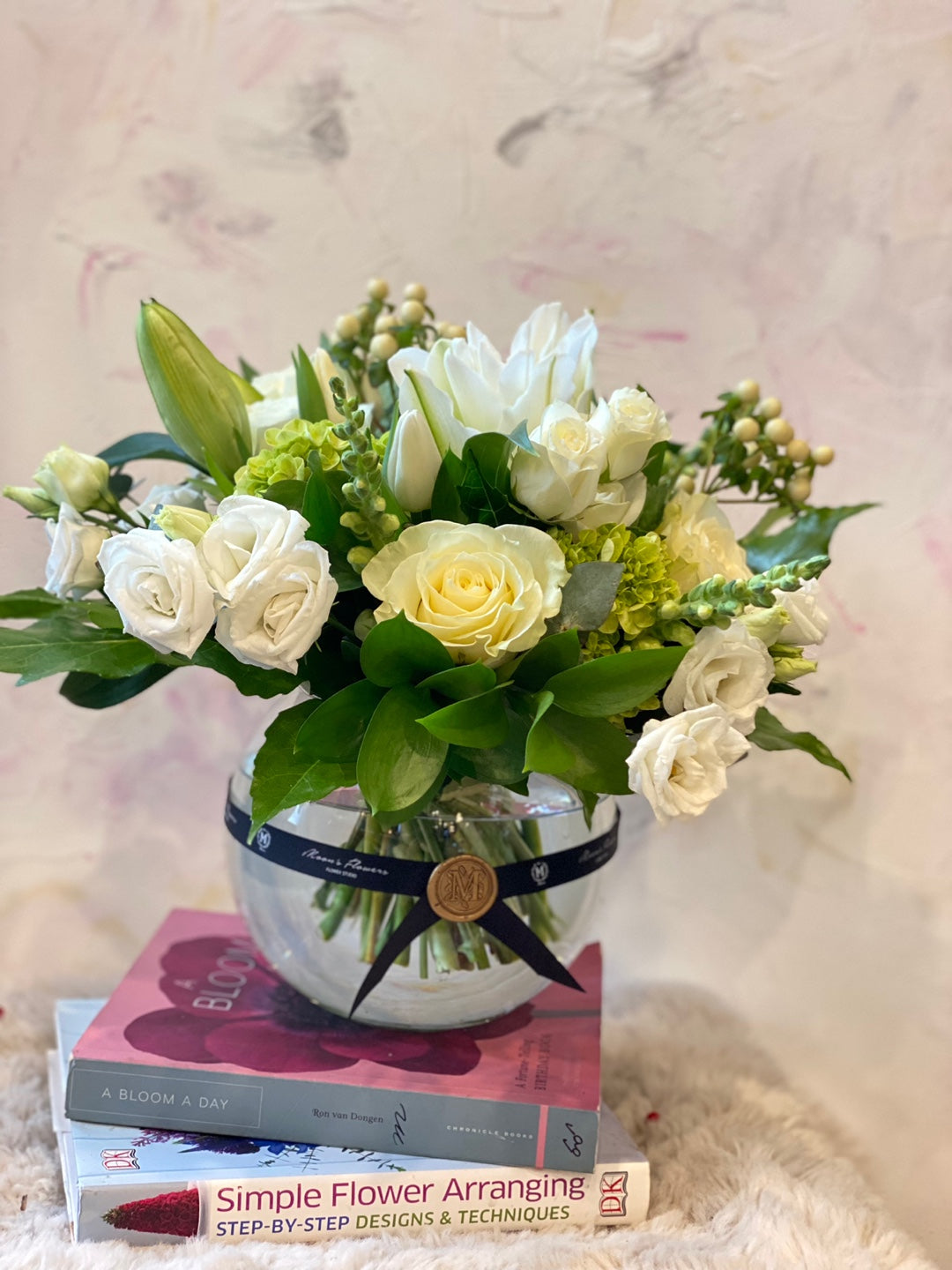 Mix White Flowers With Greenery In A Vase