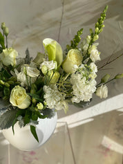 White Flower Sympathy Pot