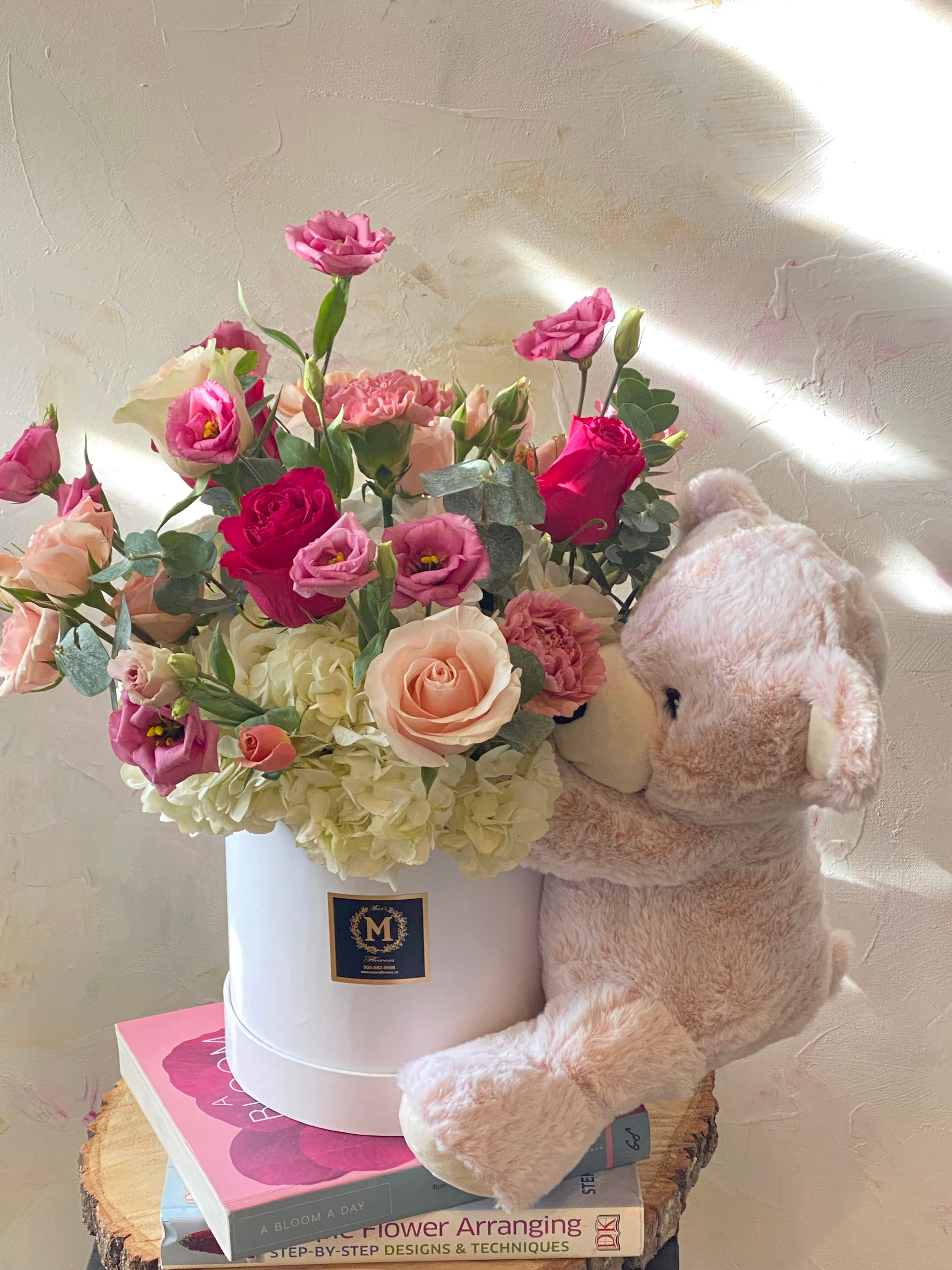 Teddy bear flower arrangement near me sales