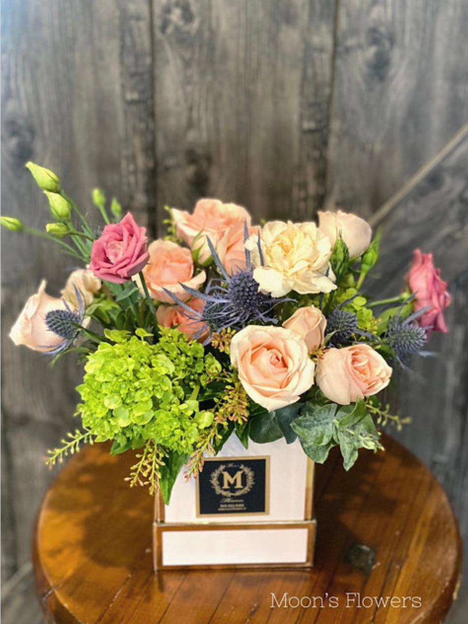 Valentine's Day- Pink Box Flowers