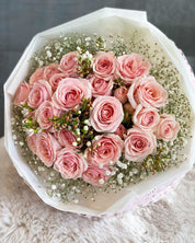 MOTHER'S DAY  - Princess Bouquet. - 10 Stems Pink Roses