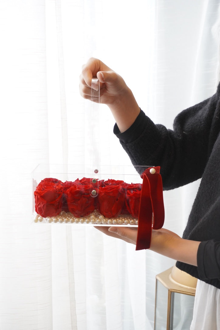 Valentine's Day - Scarlet Bloom Acrylic Basket