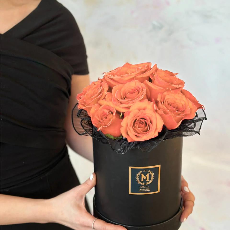 Romantic peach 15 roses box