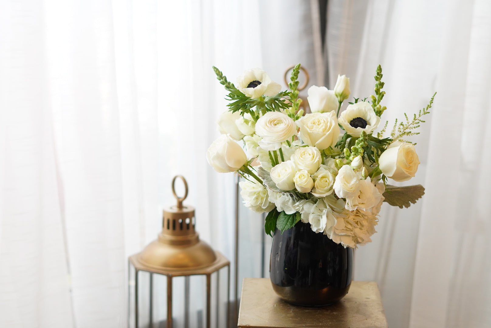 Black & White Sympathy Flowers
