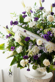 Violet Funeral pot Arrangement