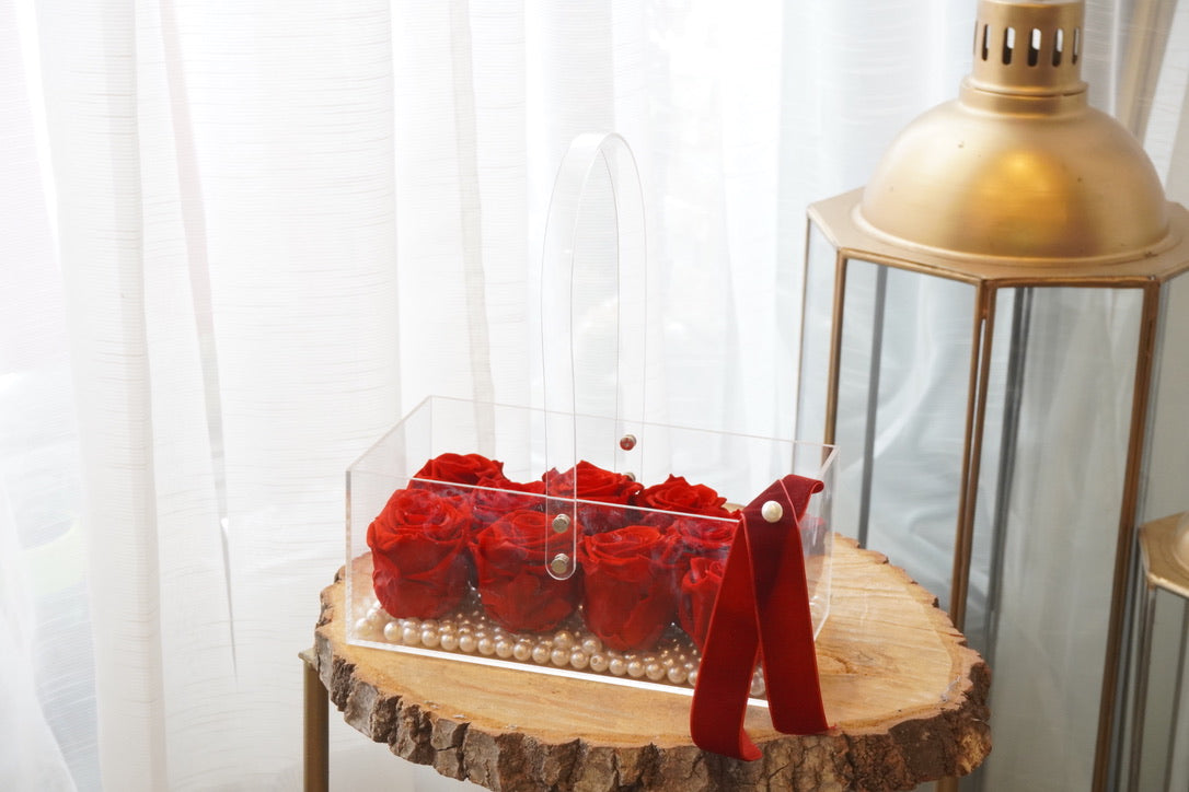 Valentine's Day - Scarlet Bloom Acrylic Basket