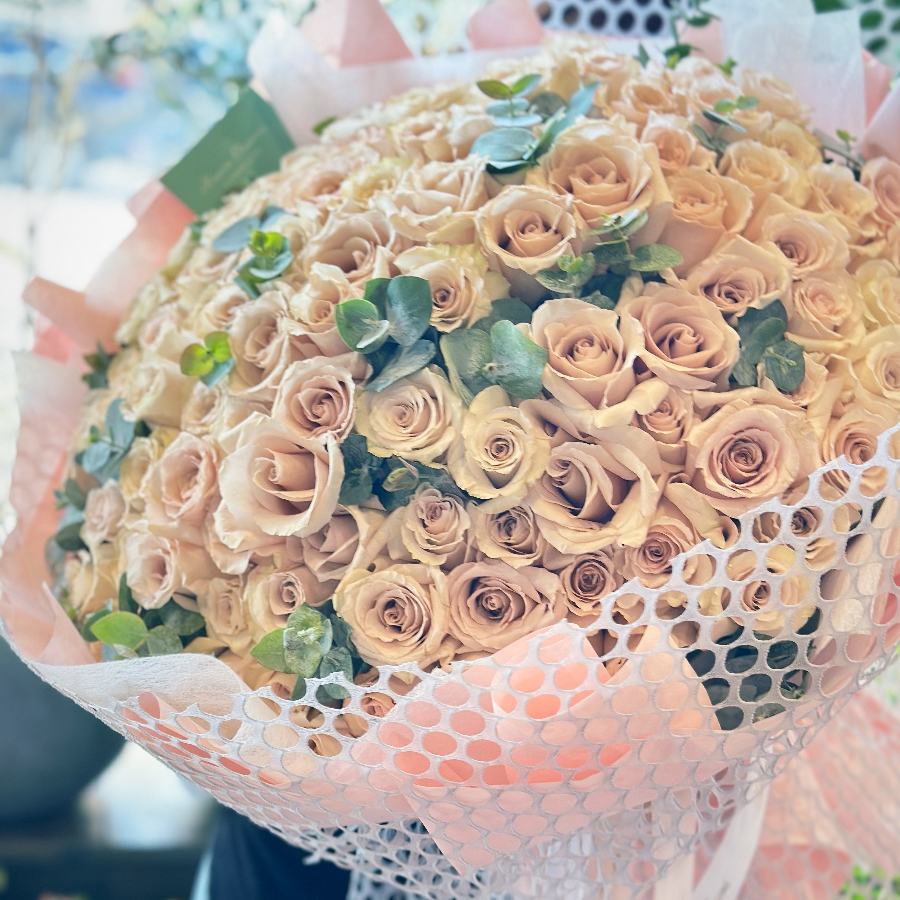 100 champagne roses