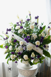 Violet Funeral pot Arrangement