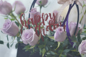 Pink Acrylic Cake Topper – Happy Birthday & Anniversary