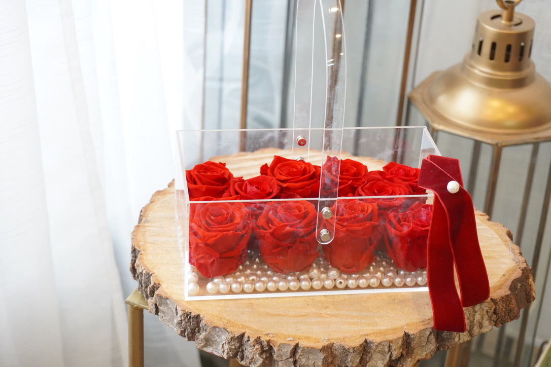 Valentine's Day - Scarlet Bloom Acrylic Basket