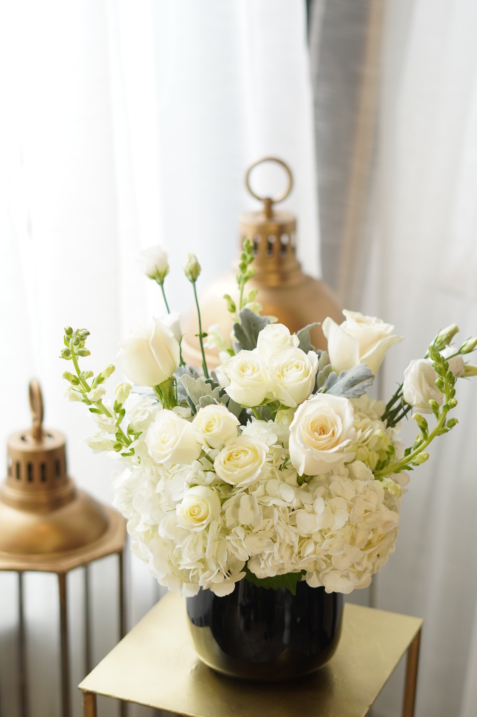 Black & White Sympathy Flowers