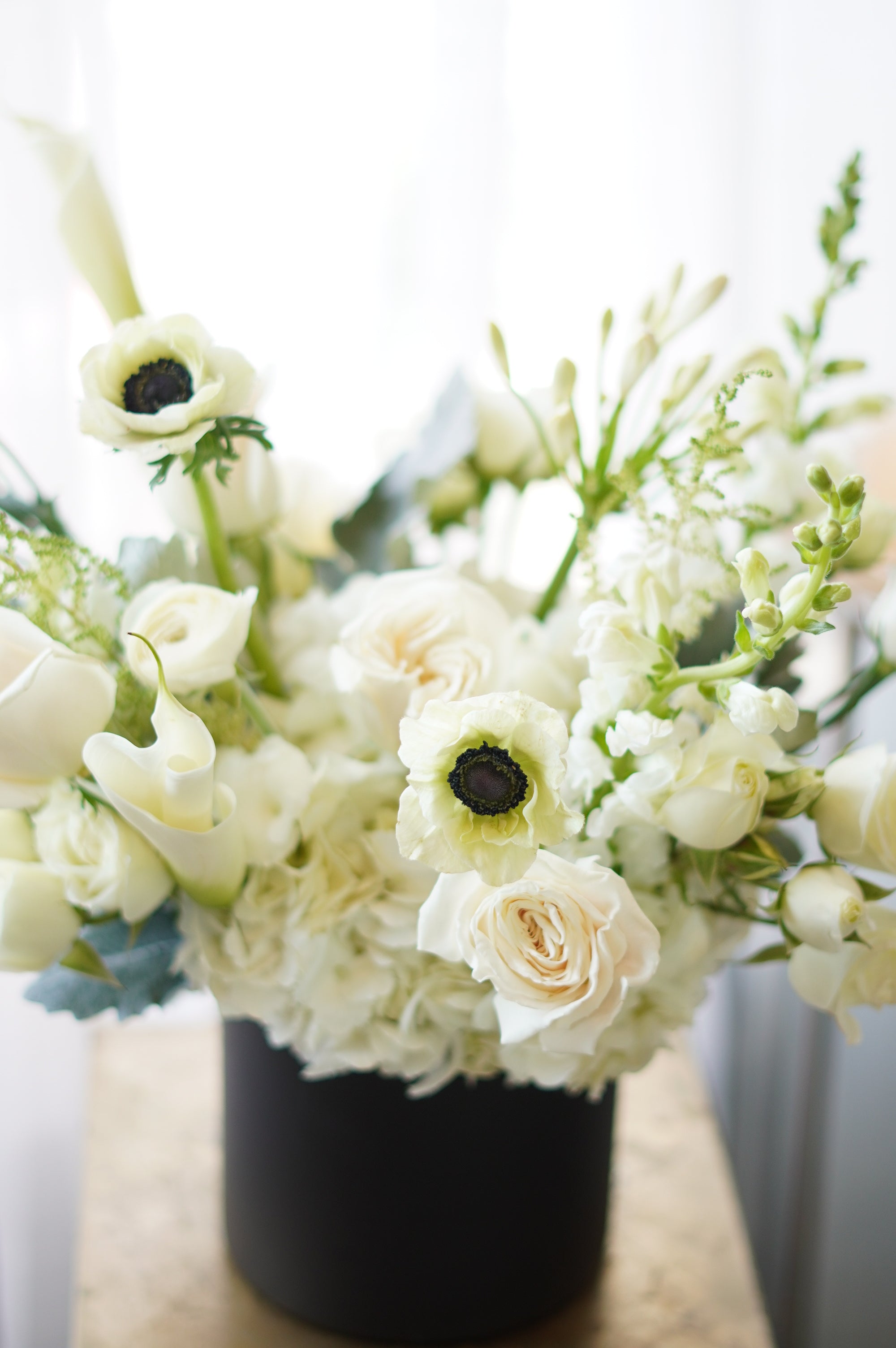 Black & White Sympathy Flowers