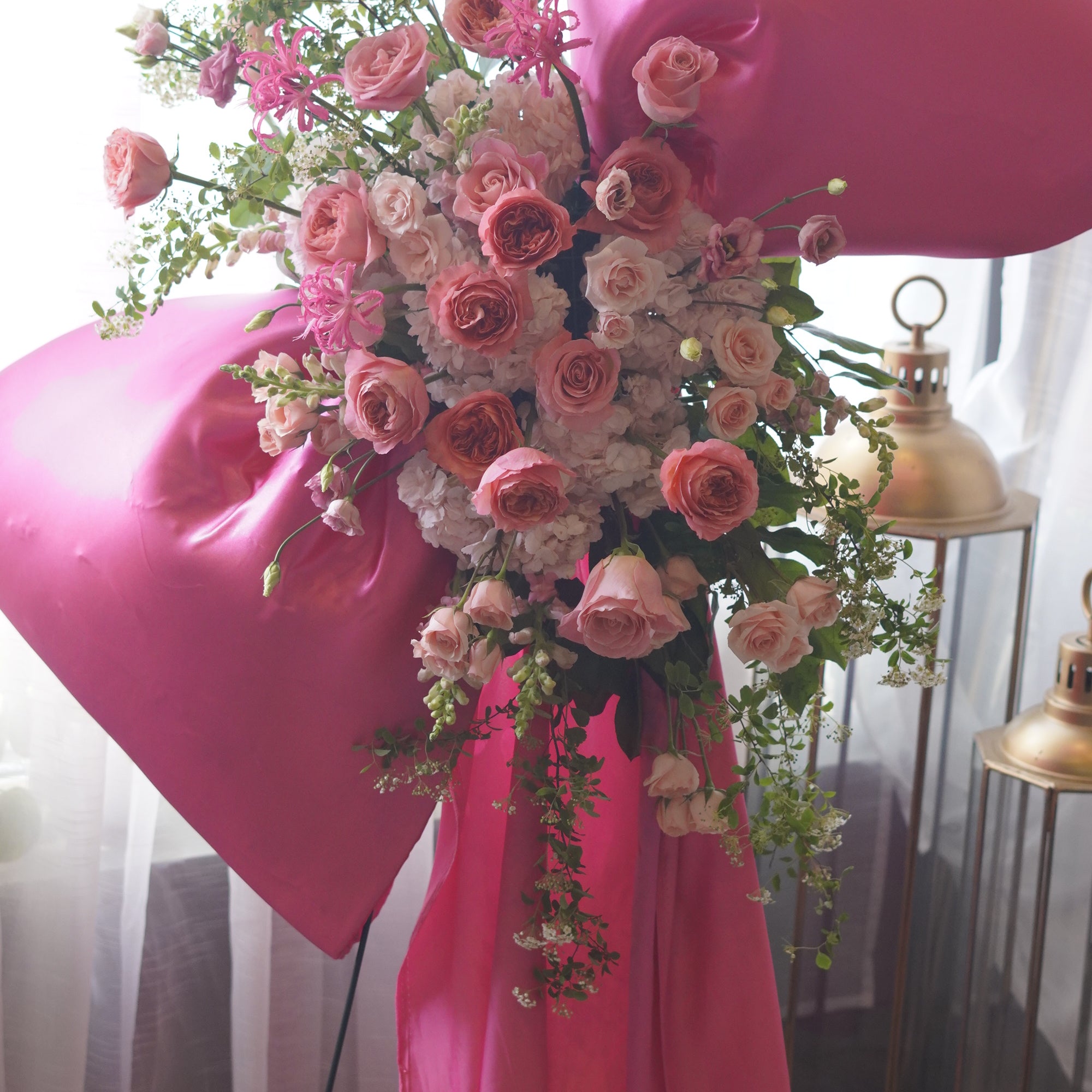 pink Ribbon Grand Opening Flower Stand in Toronto