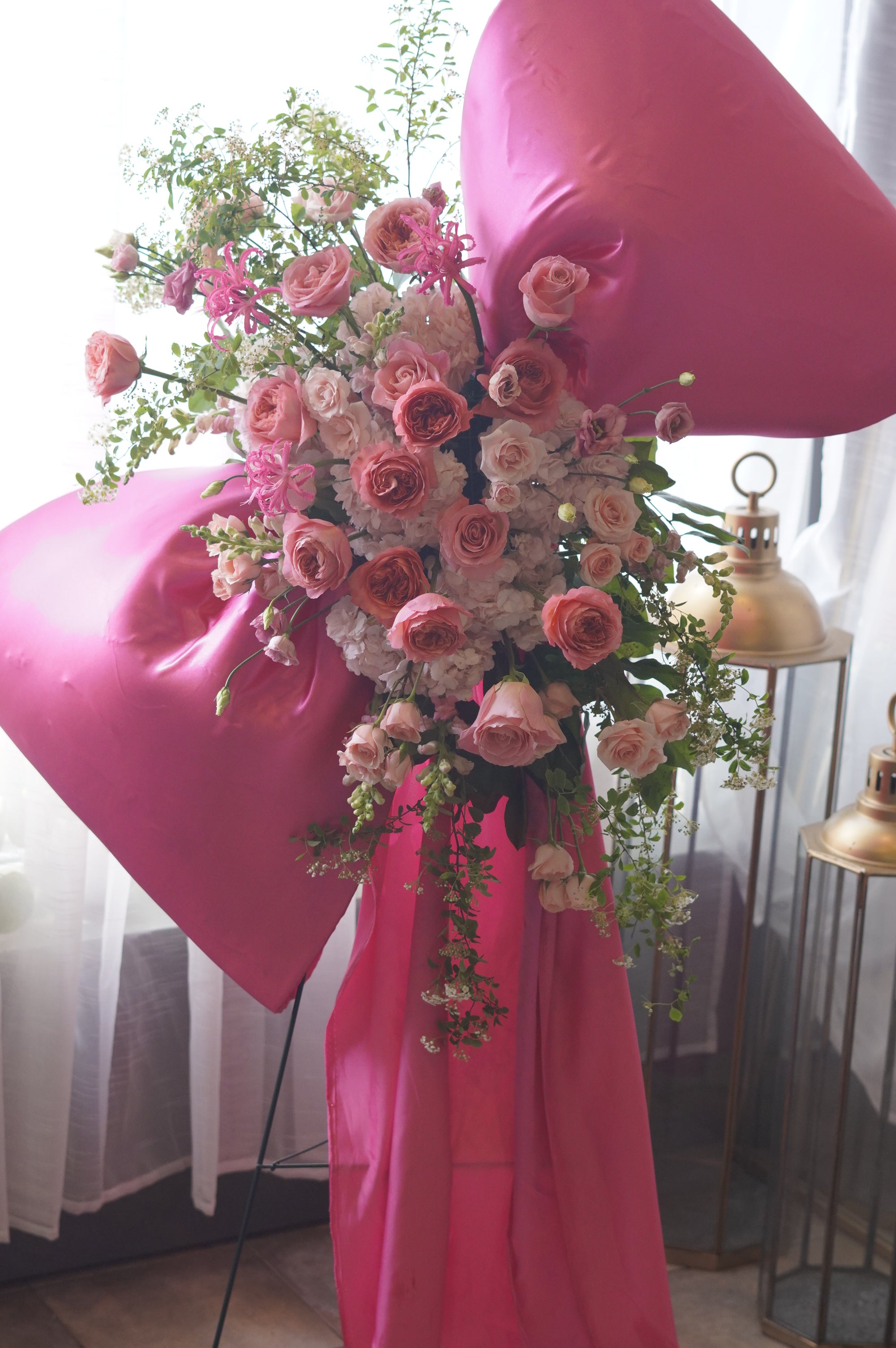 pink Ribbon Grand Opening Flower Stand in Toronto