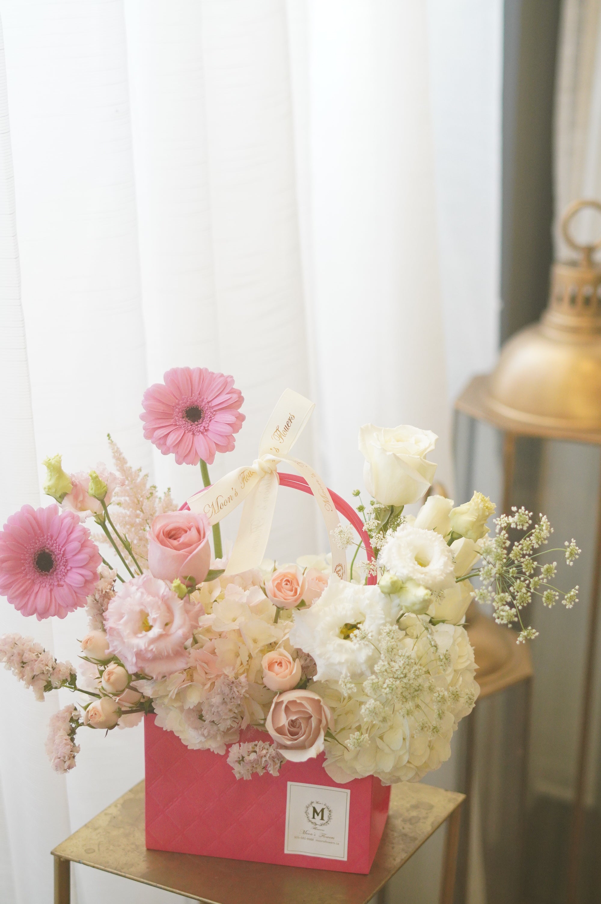 Pink Whisper Floral Basket