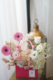 Pink Whisper Floral Basket