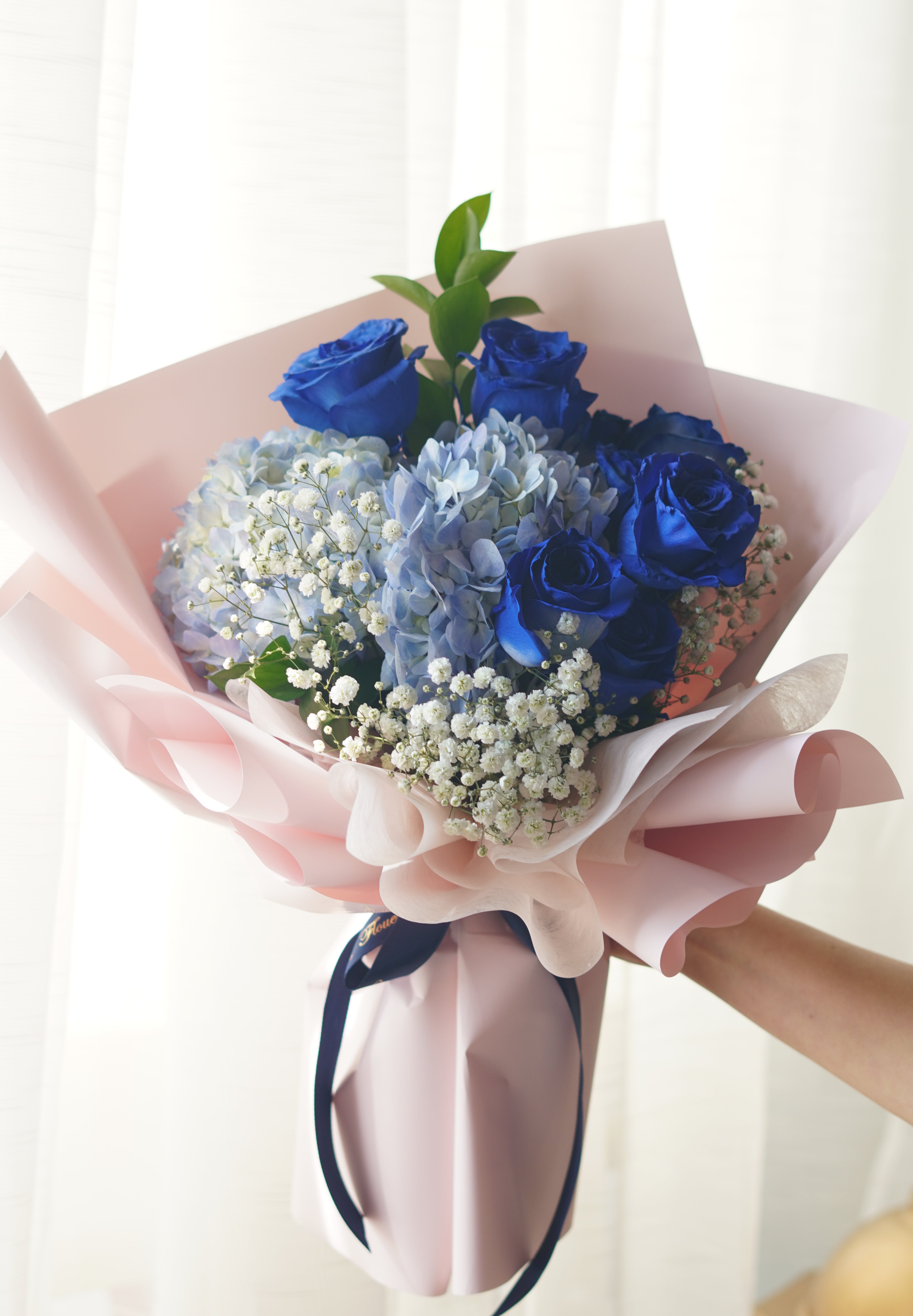 Blue Rose & Hydrangea Bouquet