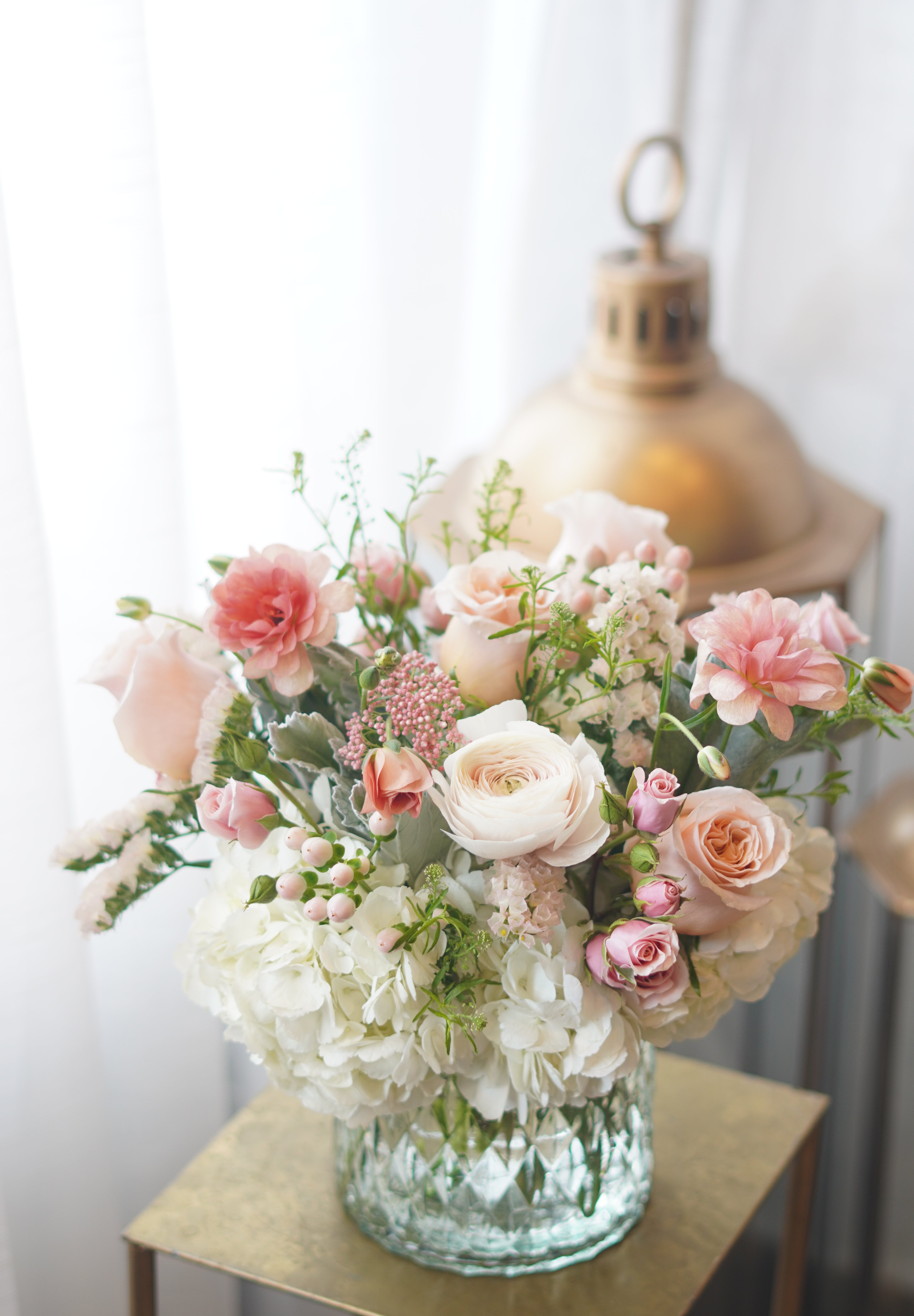 White & Peach Arrangement