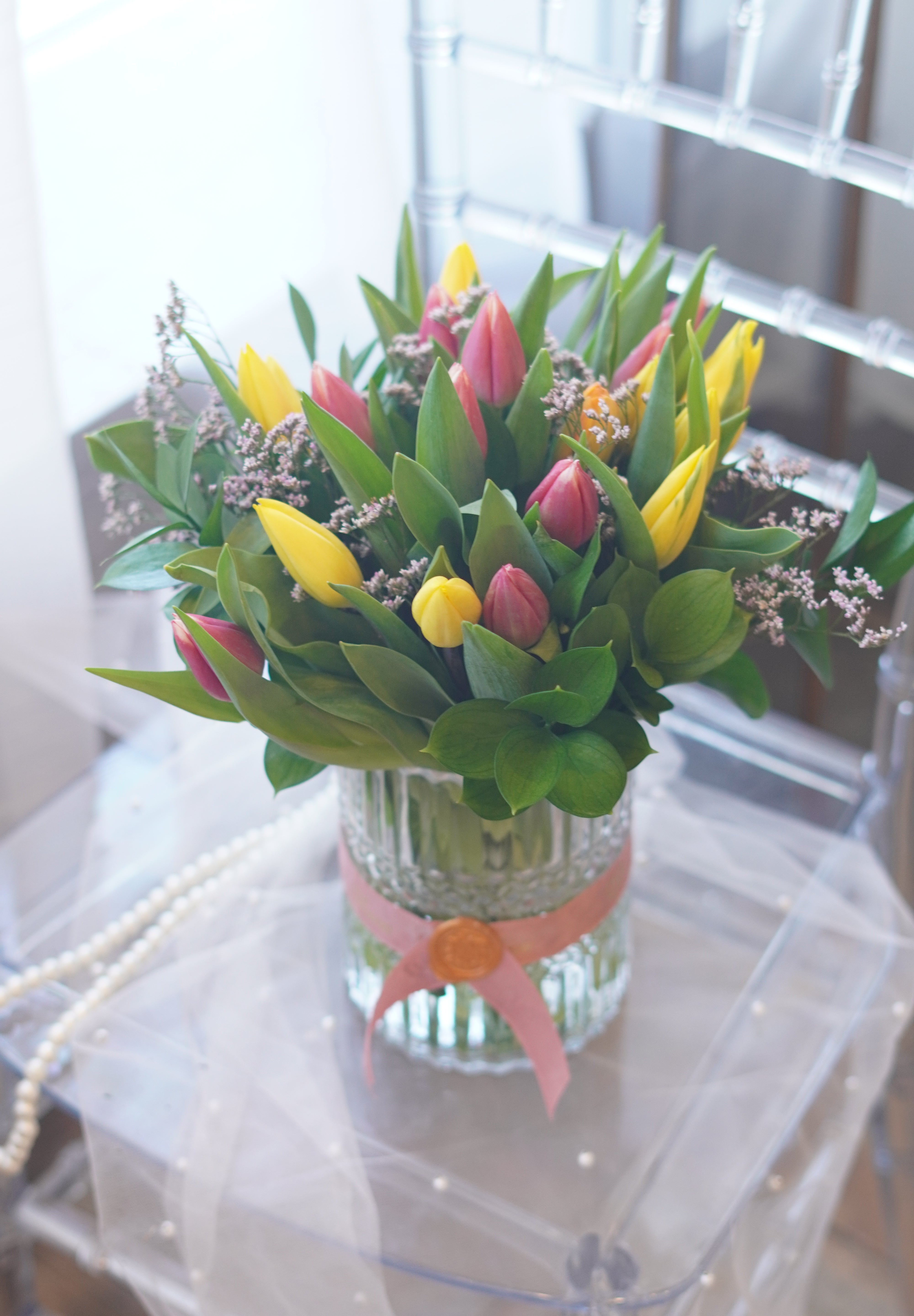 Tulips in Basket
