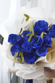 Classic Blue Rose Dozen Bouquet