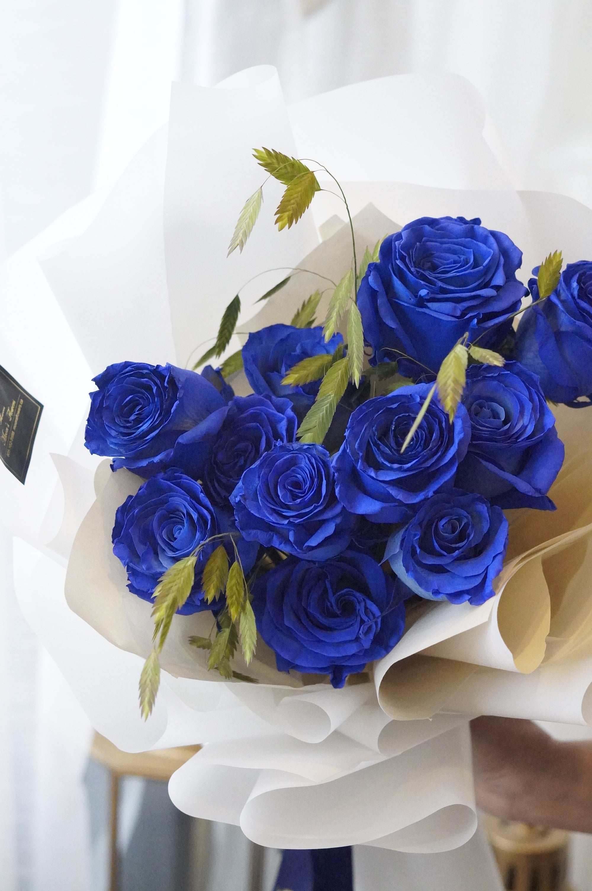 Classic Blue Rose Dozen Bouquet