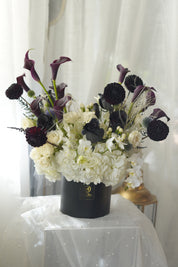 Luxury Black & White Floral Hat Box — Same-Day Flower Delivery GTA