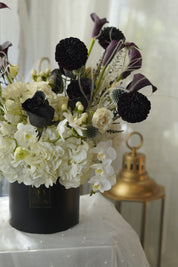 Midnight Noir Black Hat Box Arrangement — Luxury Flower Delivery Toronto & GTA