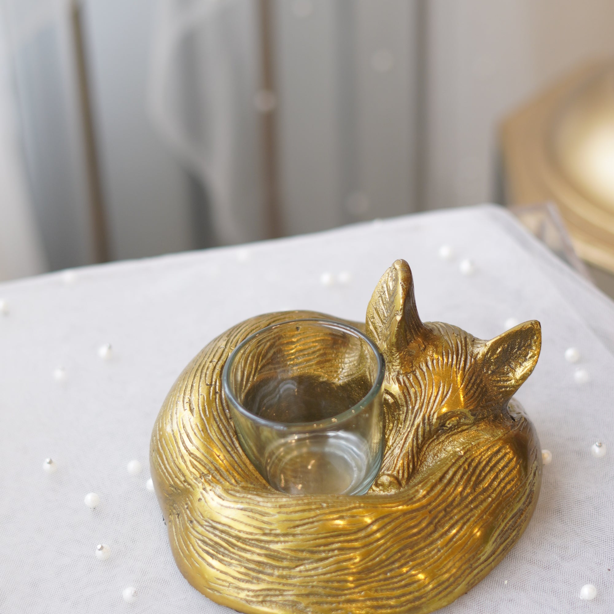 Sleeping Fox Candle Holder Close-Up — Elegant Home Décor Gift Idea Toronto