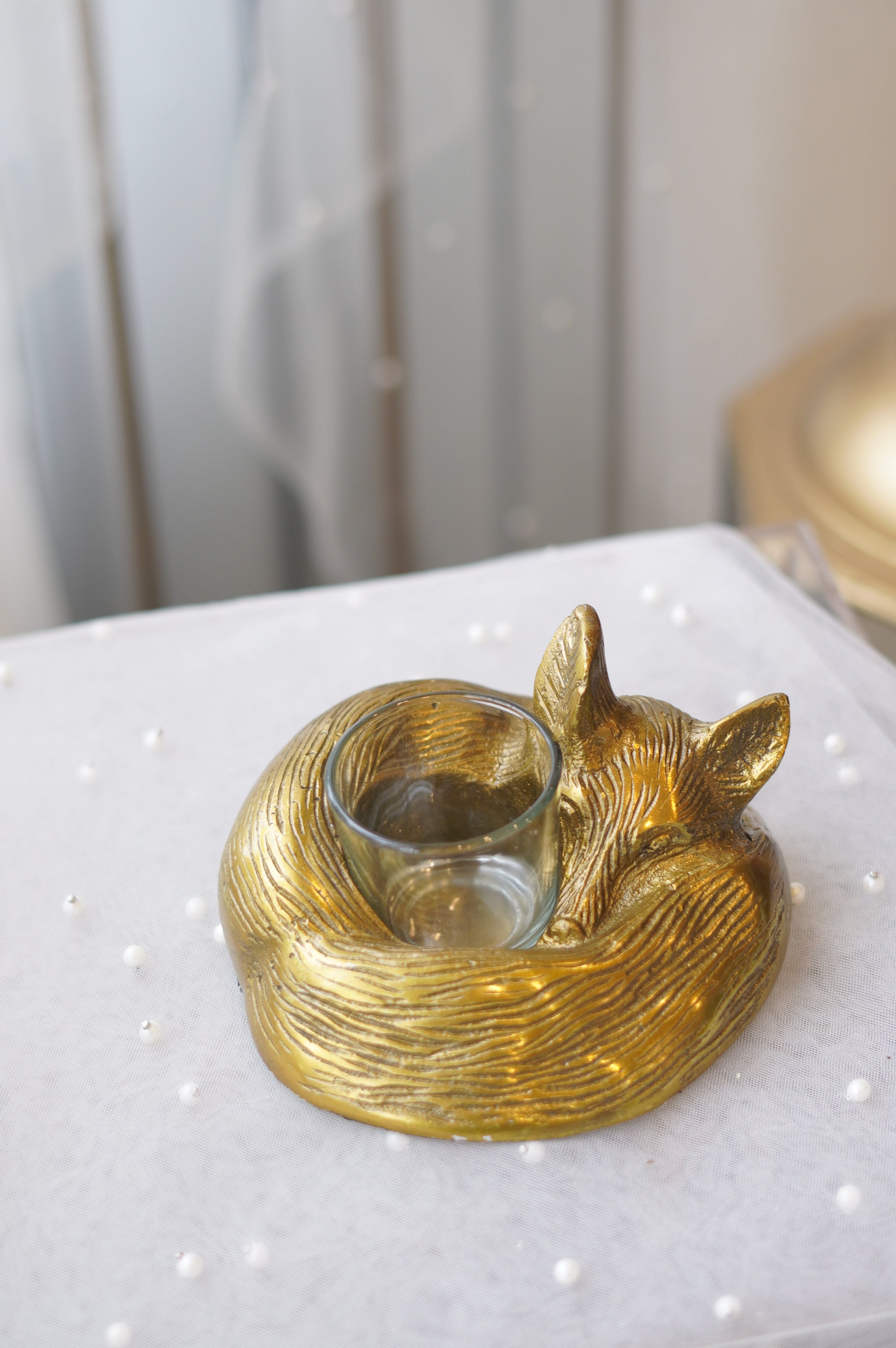 Sleeping Fox Candle Holder Close-Up — Elegant Home Décor Gift Idea Toronto