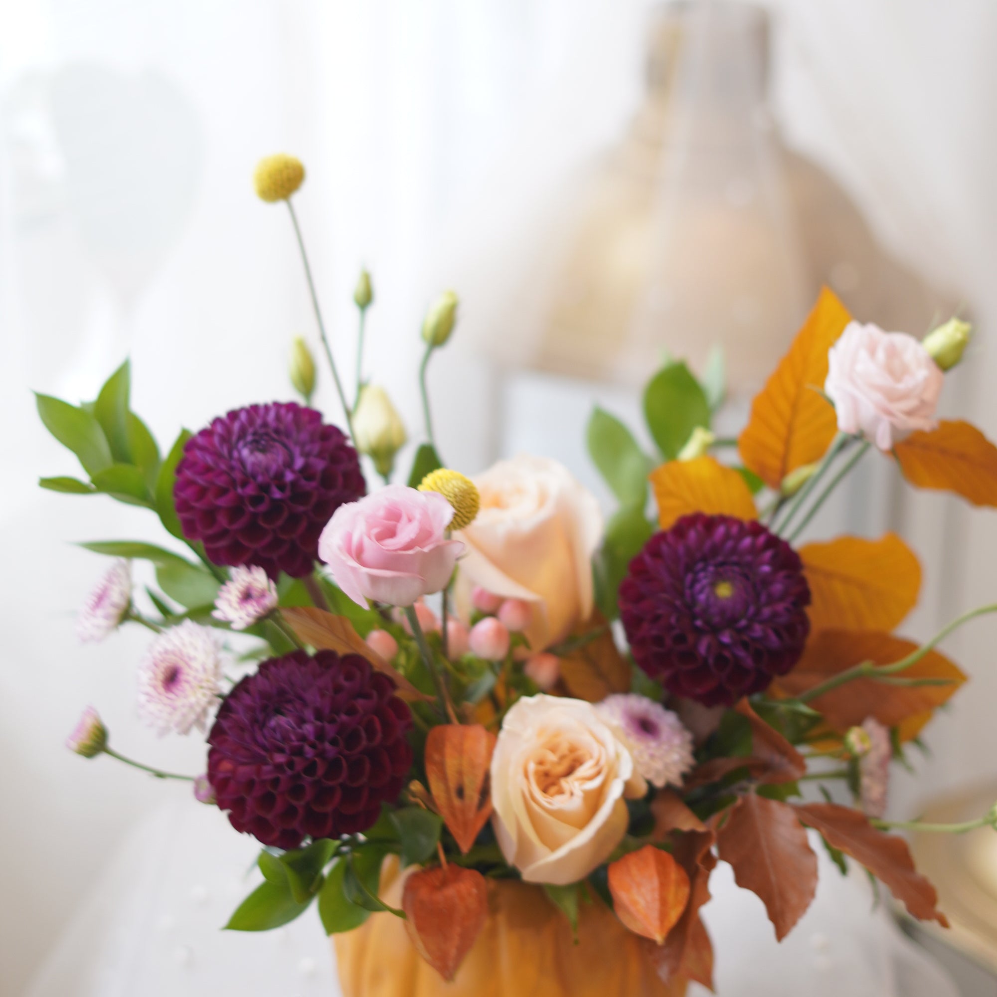 Jewel Tone Pumpkin Arrangement — Thanksgiving Floral Gift Toronto & GTA