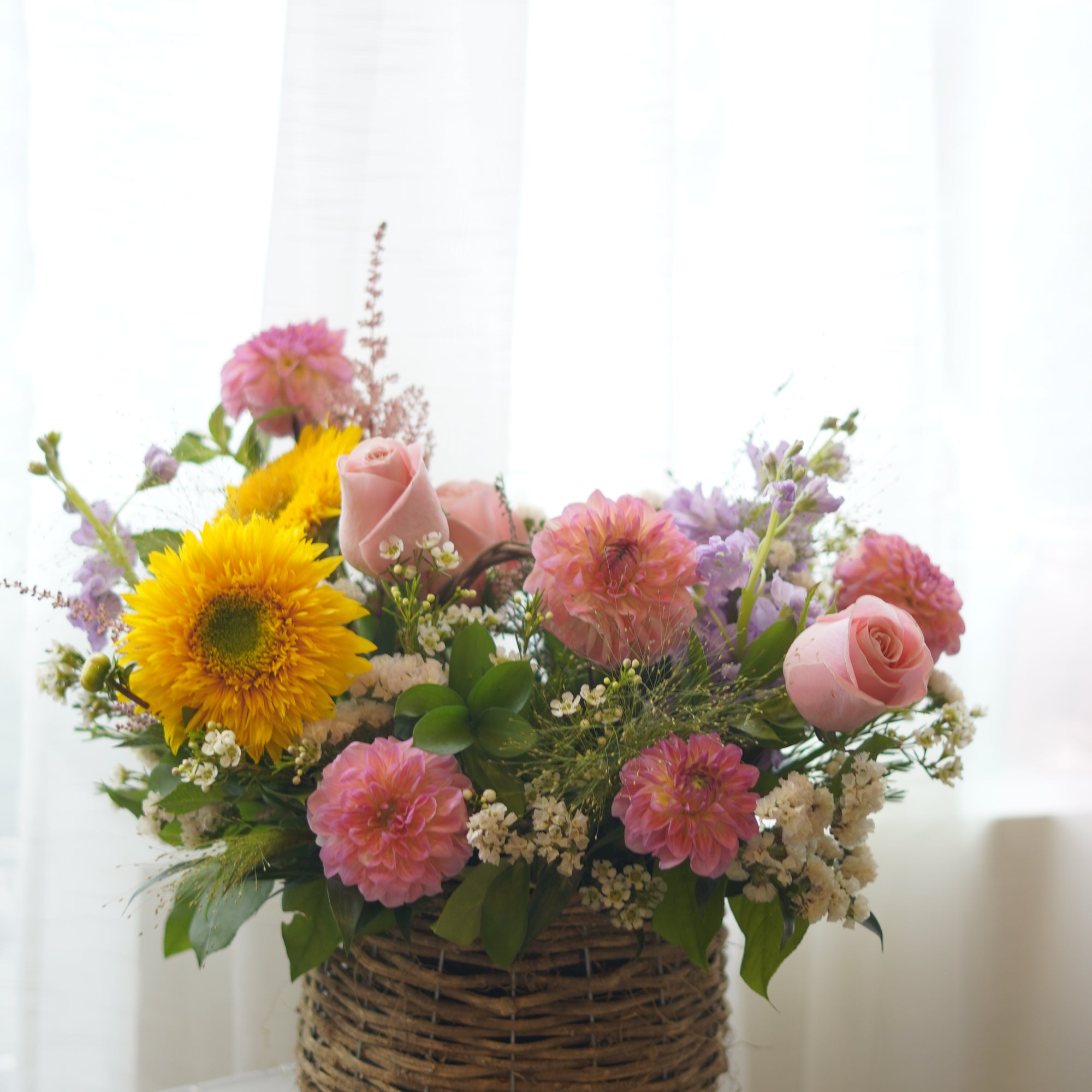 Meadow Glow Basket | Autumn Garden Arrangement