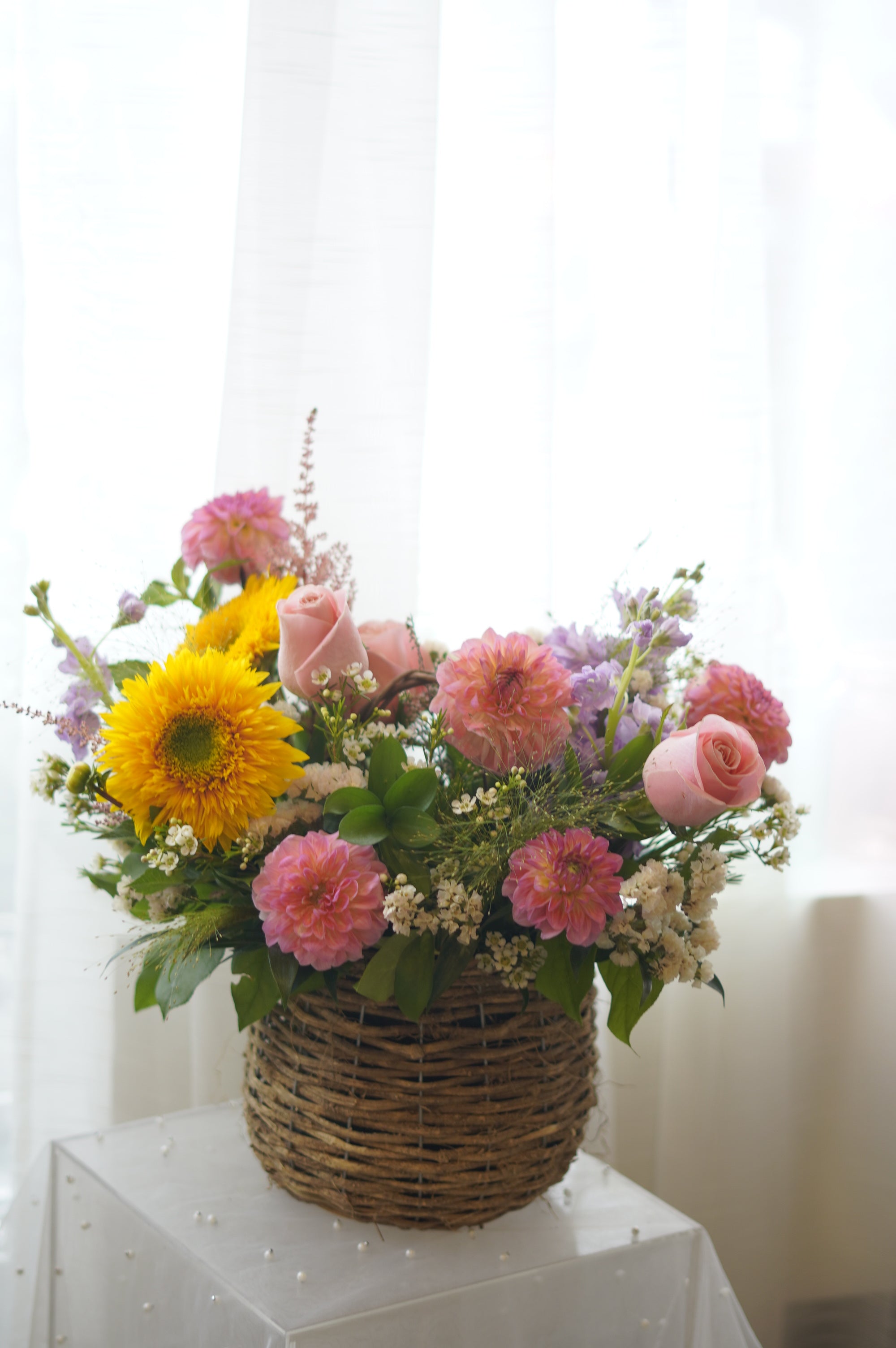 Meadow Glow Basket | Autumn Garden Arrangement