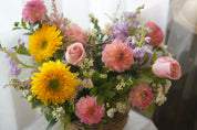 Meadow Glow Basket Arrangement in Wicker Basket — Same-Day Flower Delivery Toronto & GTA