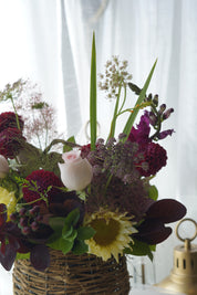 Meadow Glow Basket Arrangement in Wicker Basket — Same-Day Flower Delivery Toronto & GTA